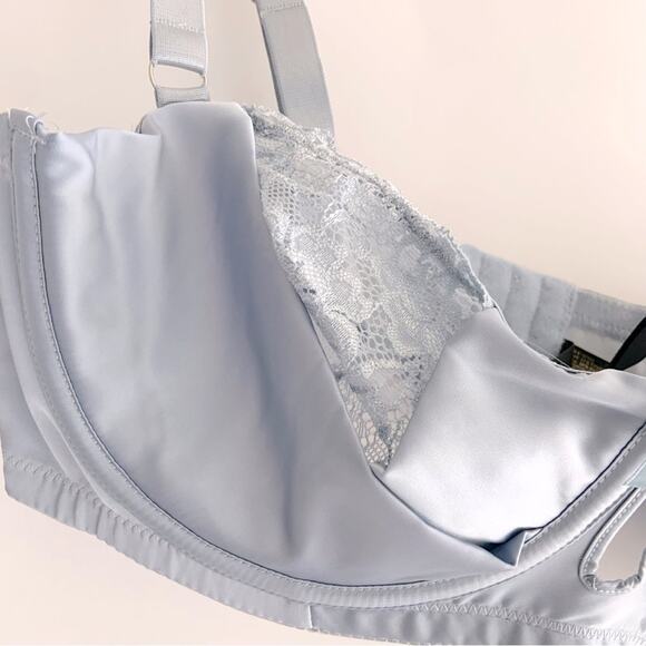 House of Desire Sienna Satin & Lace Bra  Blue Romantic Underwire Size 3X/4X NEW - Picture 9 of 16